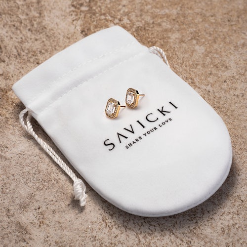 Kolczyki Savicki: złote, cyrkonie